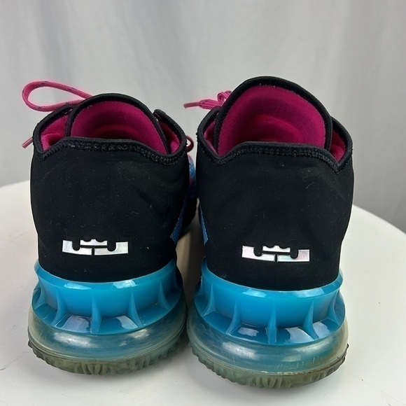 Nike LeBron 18 Low Fireberry Blue Fury Pure Platinum Black CV7562-600 - Picture 5 of 9